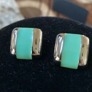 Vintage Avon Silver and Enamel ‘City Sleek Sea Essence’ Earrings